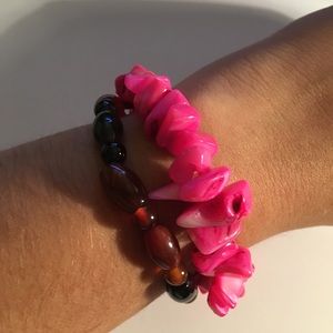 Pink and brown bracelet